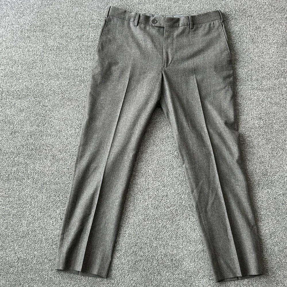 J. Hilburn Dress Pants Mens 35 Gray‎ Wool Vitale Barberis Canonico 1663
